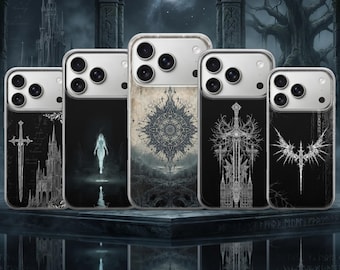 Funda gótica para teléfono, estilo emo cibernético, para iPhone 17 Pro Max, 16e, 15, 14, 13, Samsung S26 Ultra S25 S24 FE A56 A16 Pixel 10 XL 9a 8