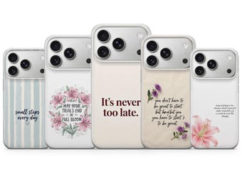 Funda de teléfono con cita optimista y motivación para iPhone 17 Pro Max, 16e, 15, 14 y 13, Samsung S26 Ultra, S25, S24 FE, A56, A16, Pixel 10 XL, 9a, 8 y 7
