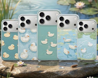 Funda para teléfono con diseño de patito nadador, funda adorable para iPhone 17 Pro Max, 16e, 15, 14, 13, Samsung S26 Ultra S25 S24 FE A56 A16 Pixel 10 XL 9a 8 7