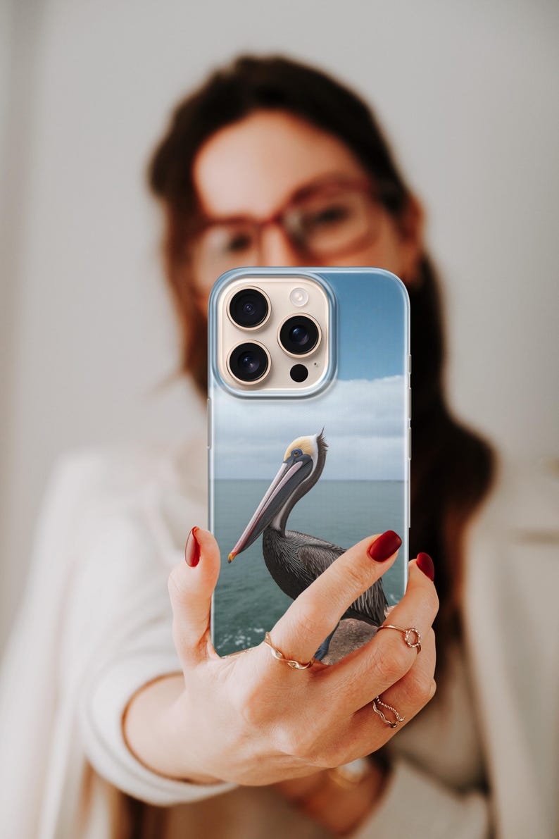 Pelikantelefonskal med australisk sjöfågel för iPhone 17 Pro Max, 16e, 15, 14, 13 Samsung S26 Ultra, S25, S24 FE, A56 A16 Pixel 10 XL 9a 8 bild 7