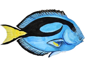 Hippo Tang " Dory"  8" x 12" Archival Giclee print of  an original Watercolor art