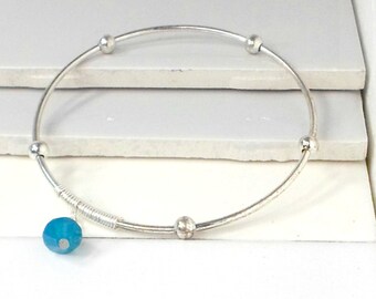 Pat2 bracelet upcycled bangle  wire wrapped Swavorski crystal sz 7.5