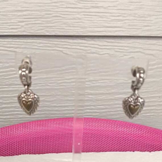 Brighton earrings heart charm pierced with post s… - image 4