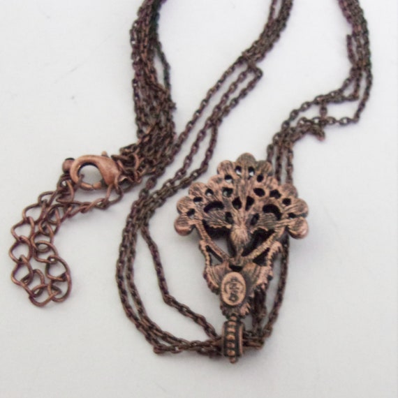 Premier Designs vintage necklace copper chain lav… - image 4