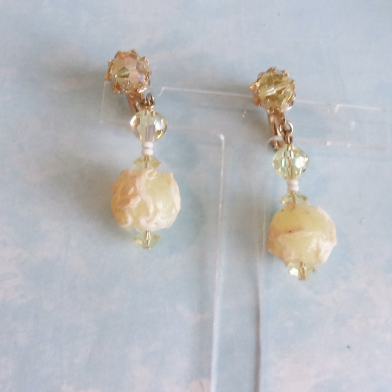 jewelry set necklace earrings lemon drop beads crystals Vendome Coro