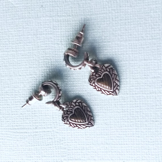 Brighton earrings heart charm pierced with post s… - image 3