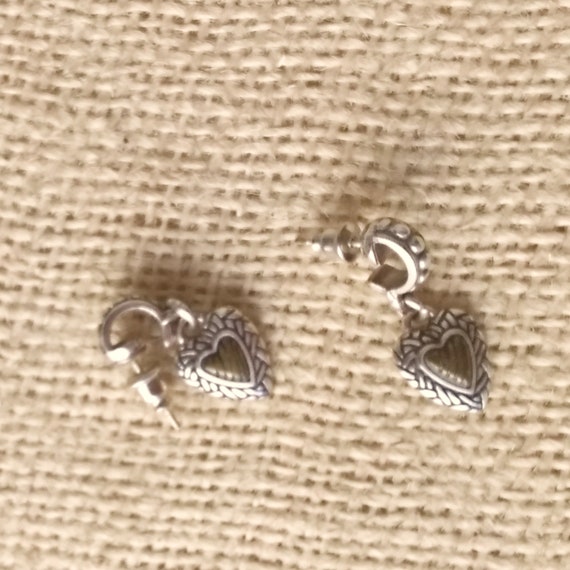 Brighton earrings heart charm pierced with post s… - image 2