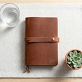 Personalized A5 Leather Journal, Custom Name Embossed Cover, Refillable Notebook product logo
