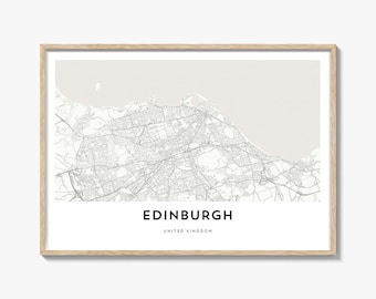 Edinburgh Map Landscape Print, United Kingdom Poster, Scotland Wall Art, Custom Street Decor