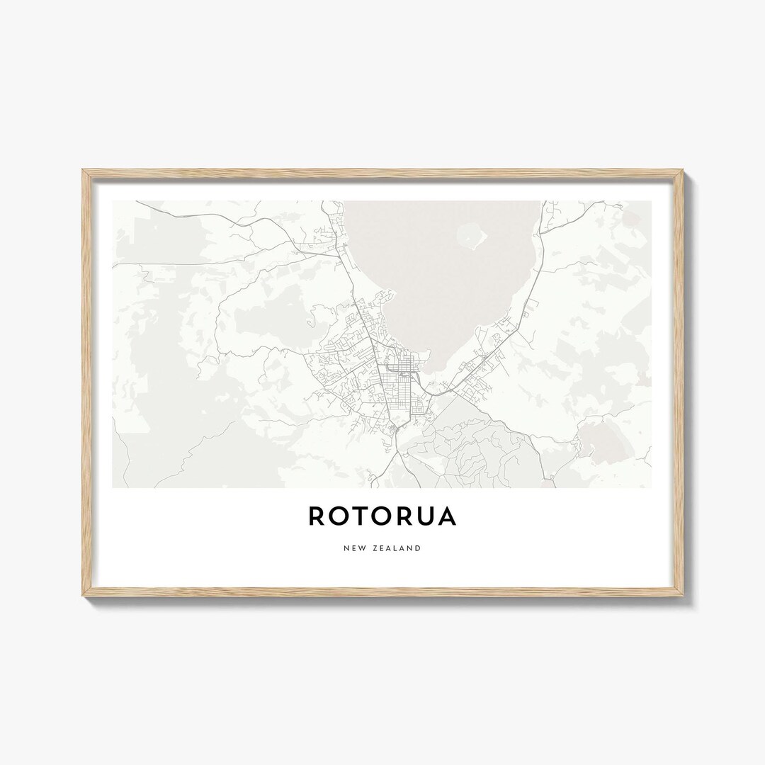 Printable Rotorua Maps Rotorua Map Landscape Print, New Zealand Poster, Bay of Plenty Wall Art ...