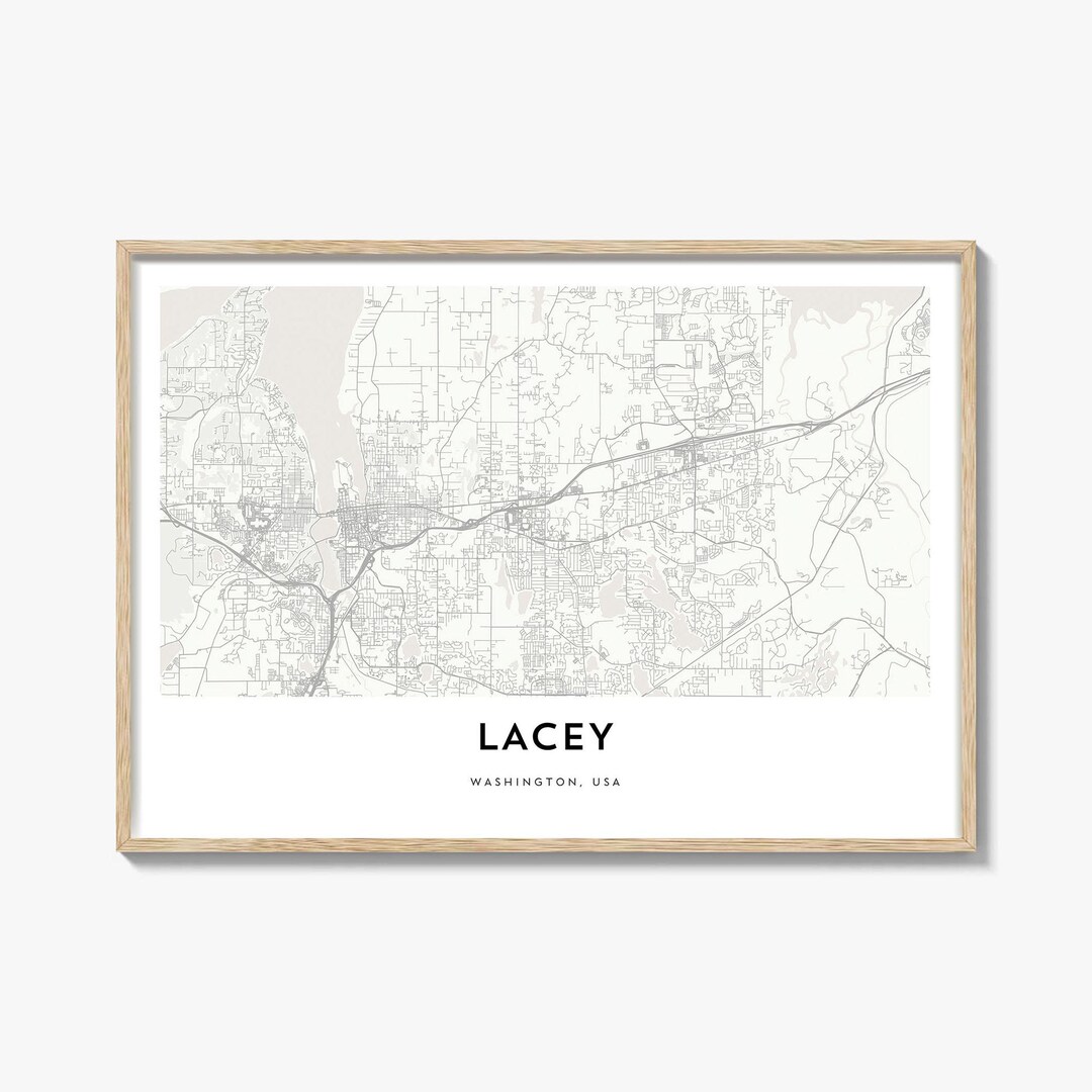 Lacey Map Landscape Print Washington Poster Olympia Street Art USA Il J4jt 