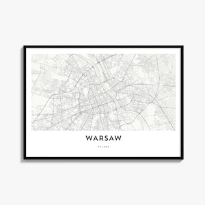 Warschau-Stadtplan-Poster, horizontaler Stadtbild-Kunstdruck, Landschafts-Reisedeko