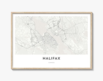 Halifax Map Landscape Print, Nova Scotia Poster, Canada Wall Art, Custom Street Decor, Horizontal