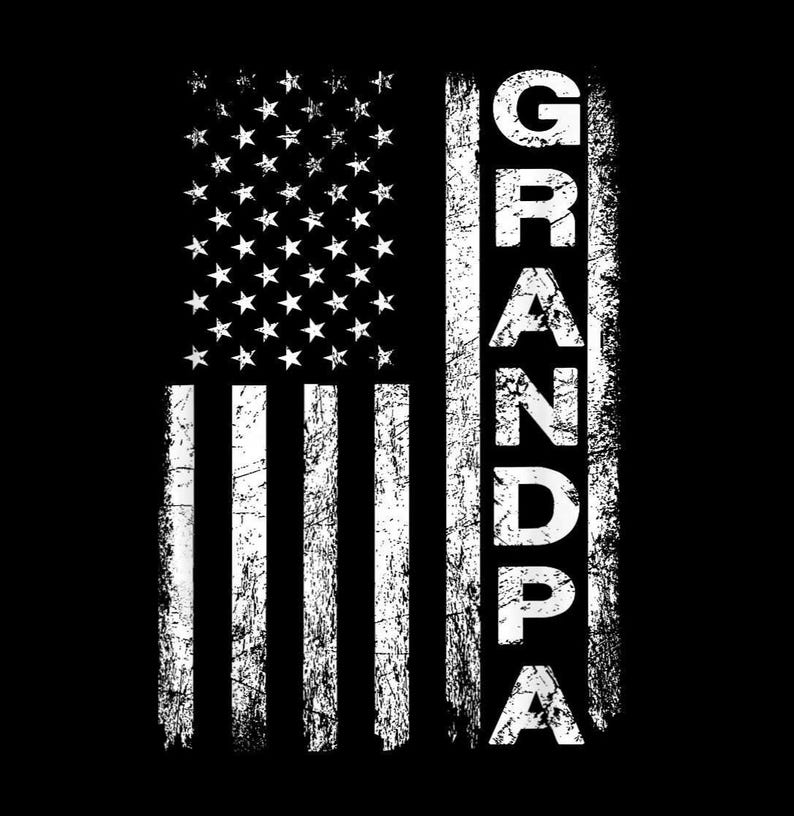 Grandpa Vintage American Flag PNG, Patriotic Papa Fathers Day Gift, USA ...