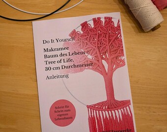 Anleitung Makramee Baum des Lebens / Tree of Life (PDF), Schritt für Schritt Tutorial, DIY Wanddeko