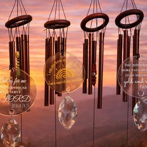Personalized Christian Gift Scripture Wind Chime Bible Verse Engraved Gifts for Sister in Christ