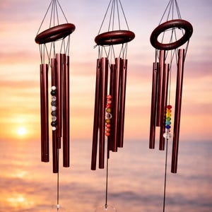 Housewarming Wind Chime Gift - Personalized Last Name Gifts - Custom Outdoor Decor