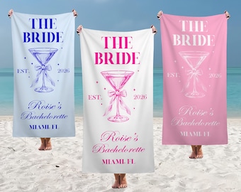 Personalisierte Strandtücher, Junggesellinnenabschied Handtücher, Junggesellinnenabschied Reise Handtücher, Braut Pool Handtuch, Individuell bedrucktes Handtuch, Hochzeit & Flitterwochen Geschenk