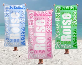 Personalisierte Strandtücher, Groovy Schwimmtuch, Bachelorette Handtücher, Individuell bedrucktes Handtuch, Kinder Namenstuch, Pool-Party, Sommerferien Geschenk