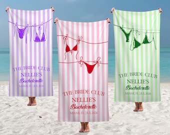 Toallas de playa personalizadas, toallas para despedida de soltera, para viaje de chicas 2026, toallas de natación para viaje de amigas, toallas estampadas personalizadas, para fiestas en la piscina, regalos de vacaciones.