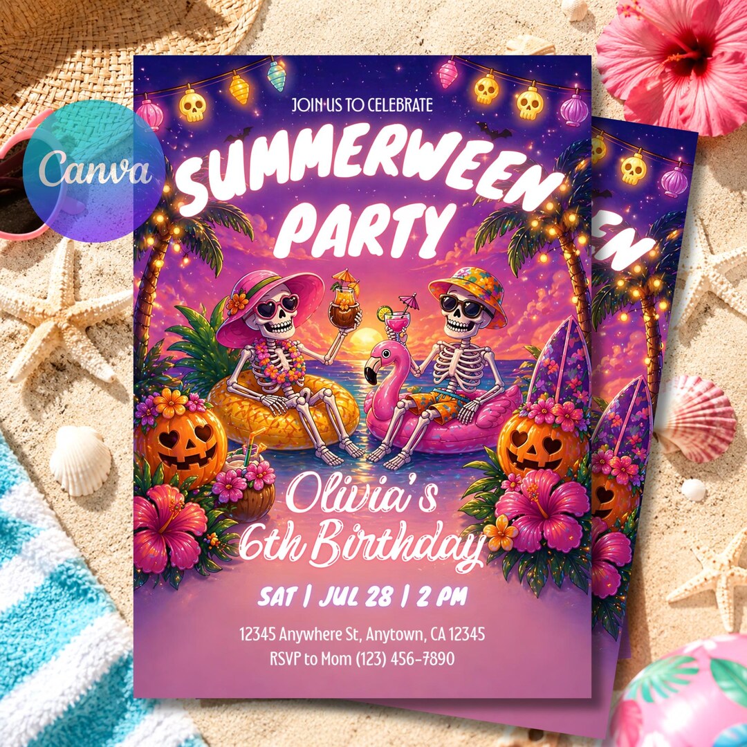 editable-summerween-birthday-invitation-canva-template-halloween