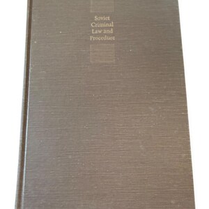 1972 Diritto penale sovietico, procedura, codici RSFSR, Berman, 2a edizione, copertina rigida, Harvard