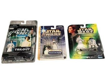 Princess Leia Figure Lot Star Wars – Trilogy Collection ANH Leia R2-D2 Set