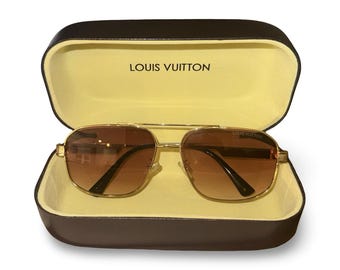 Louis Vuitton Attitude Z0259U Sunglasses Gold Frame Brown Lens Case