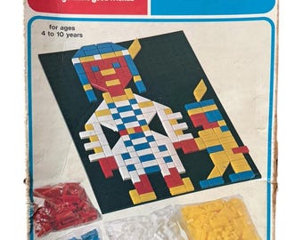 Vintage Playskool Play Tiles Set Mosaic Peg Board Toy Creative Art Age 4-12 #434