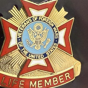 VFW Life Member Gesp Veteranen Buitenlandse Oorlogen Emaille Ovaal Vintage afbeelding 4