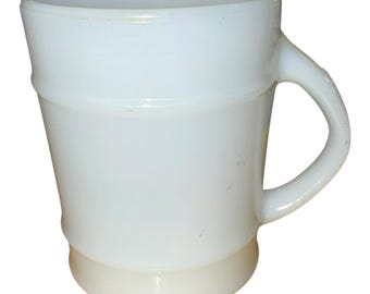 Vintage Anchor Hocking Fire King White Milk Glass Coffee Mug Cup