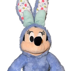Conejito azul de Pascua de Minnie Mouse de Disney con orejas florales de 14" imagen 2