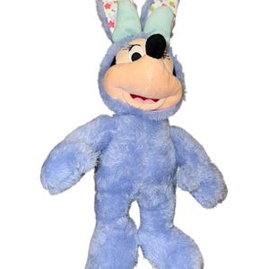 Conejito azul de Pascua de Minnie Mouse de Disney con orejas florales de 14" imagen 1