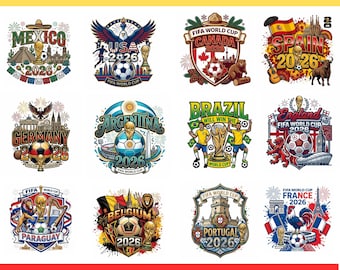 World Cup 2026 PNG SVG Bundle, 44 National Team Designs (Digital Download)