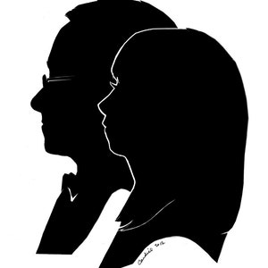 Custom Double Subject Silhouette Portraits image 9