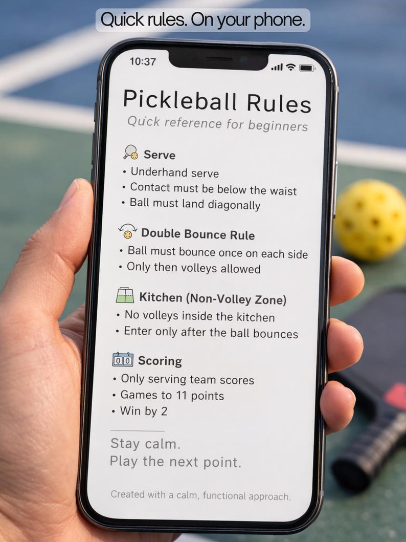 Pickleball Rules Cheat Sheet – Printable Pickleball Rules PDF for ...