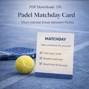 Matchday Card — Calm focus for racket sports (PDF · English version)