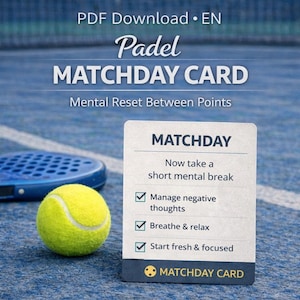 Matchday Card — Calm focus for racket sports (PDF · English version)