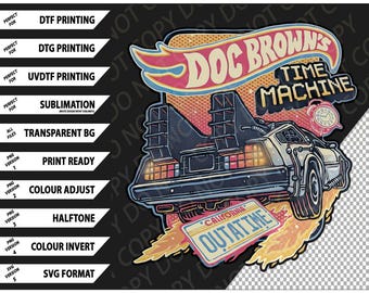 Back to the Future Time Machine T-Shirt Png SVG Digital Download Printable Design Bundle