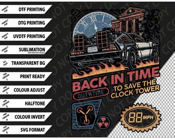 Back to the Future Sci-Fi T-Shirt Design (PNG, SVG) (Digital Download)