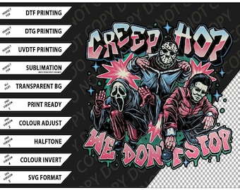 Creep Hop Horror T-shirt, Halloween Slasher Tee Png SVG Digital Bundle