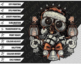 Julrobot-t-shirt, cyberpunk-helgt-t-shirt png SVG digitalt paket