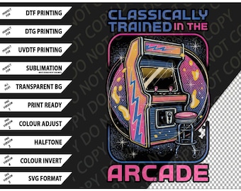 Klassisk arkad-t-shirt, retro-spelt-t-shirt, present till spelare png SVG digital