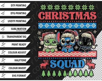 Jultruppen T-shirt, Festlig Jultröja Png SVG Digitalt Bundle