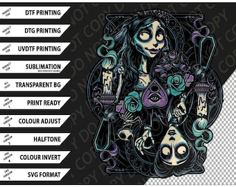 Corpse Duo T-shirt, gotisk skräcktröja Png SVG digitalt paket, mörk