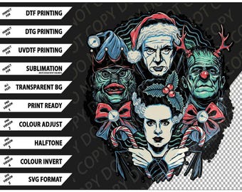 Julmonster T-shirt, Retro Horror Tee Png SVG Digital Bundle