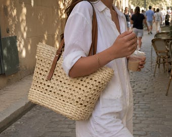 Bolsa de Palha Grande, Bolsa de Praia Trançada, Bolsa Ombro Leve Verão, Bolsa Viagem Feminina