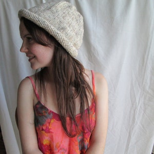 Hand-knit rolled-brim hats and fingerless mitts sets