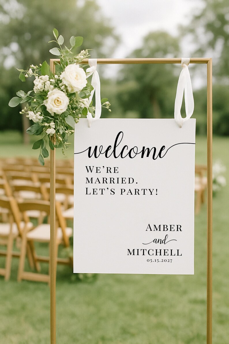 Boho Wedding Welcome Sign Template, Modern Minimalist Reception Sign ...