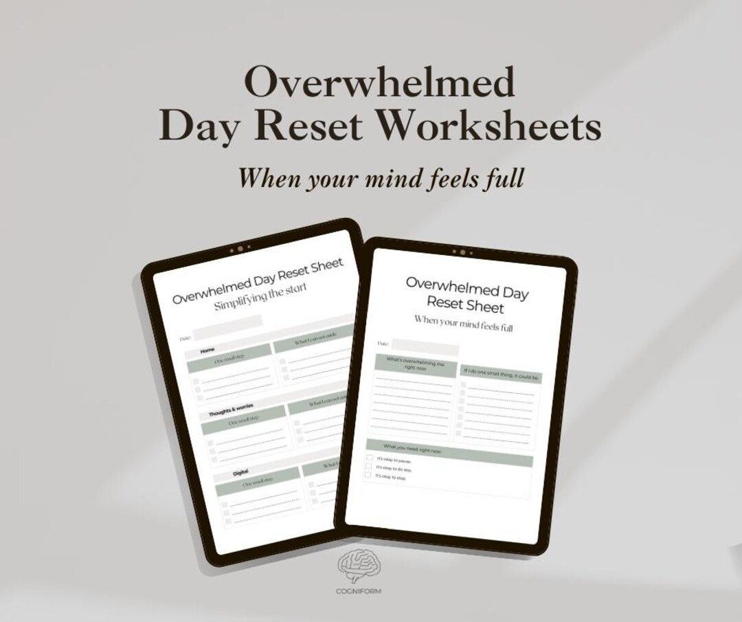 ADHD Overwhelm Worksheet for Adults | Mental Overload Reset Printable ...
